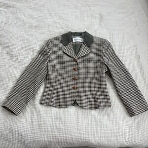 Vintage 90s JH Collectibles Womens Size 6 Blazer 100% Wool Boxy Cropped Collar